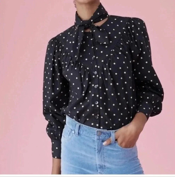 Rebecca Taylor La Vie polkadot top - Picture 1 of 7